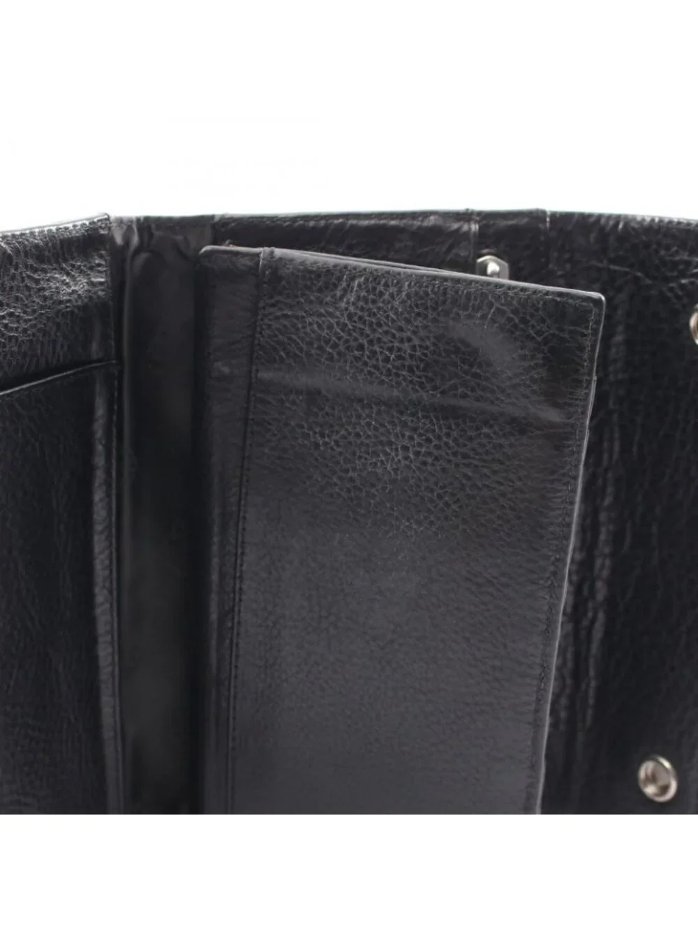 Chrome Hearts Trifold Wallet Wave Cross Button Leather